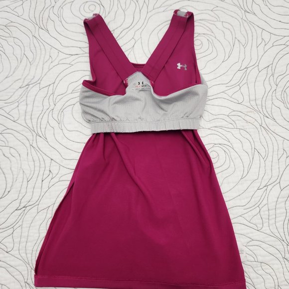 UNDER ARMOUR [XS] Pink Athletic Under Armour Tank with Built-In Bar - Picture 4 of 10